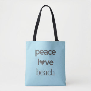 Blue Peace Love Beach Leben   Grafische Motivation Tasche