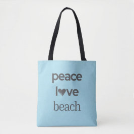 Blue Peace Love Strand Leben | Grafik Motivierend Tasche