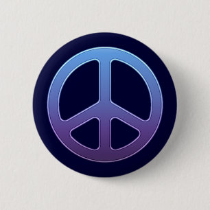Blue Peace Sign Button
