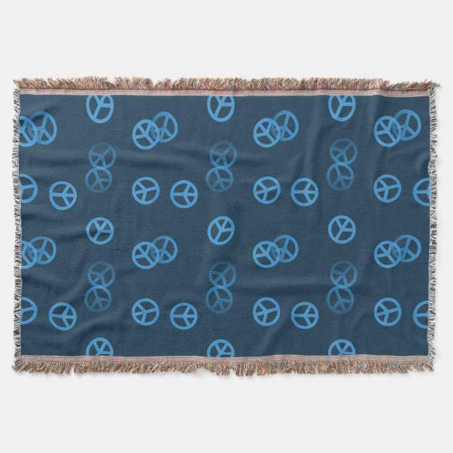 Blue Peace Sign Decke (Vorderseite)