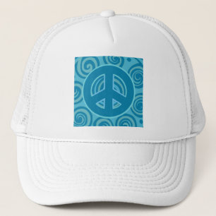 Blue Peace Sign Design Truckerkappe