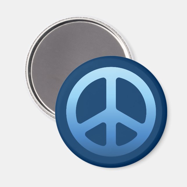 Blue Peace Sign Magnet (Vorderseite/Rückseite)