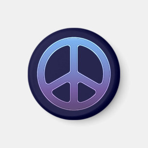Blue Peace Sign Magnet