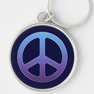 Blue Peace Sign Schlüsselanhänger