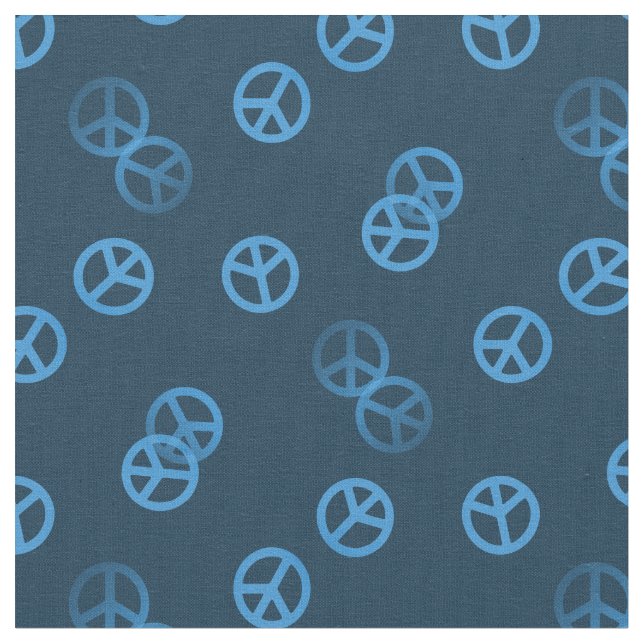Blue Peace Sign Stoff (Nahaufnahme)