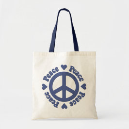Blue Peace Sign Tote Bag Tragetasche