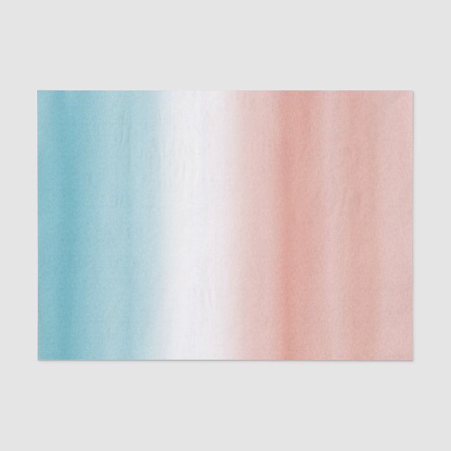 Blue Peach Ombre Seidenpapier (Vorderseite)