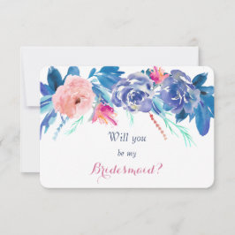 Blue Peach Rose werden Sie meine Bridesmaid Einladung