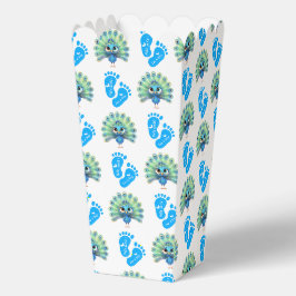 Blue Peacock Baby Dusche Popcorn Gefälligkeitsbox Geschenkschachtel