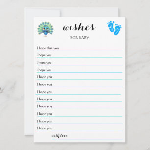 Blue Peacock Baby Showcard