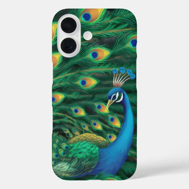 Blue Peacock Bird Phone Case (Rückseite)