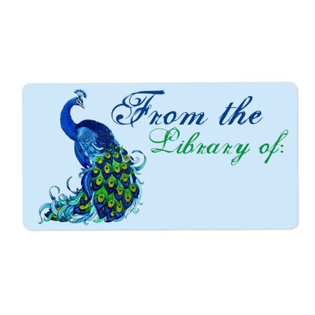 Blue Peacock Book Labels (Vorne)