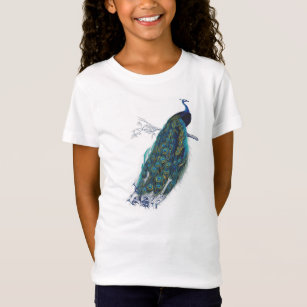 Blue Peacock mit schönen Federn aus Schwanz T-Shirt