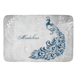 Blue Peacock Personalisiert Bath Mat Badematte