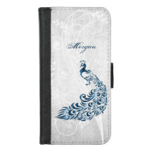 Blue Peacock Personalisiert iPhone Wallet Case