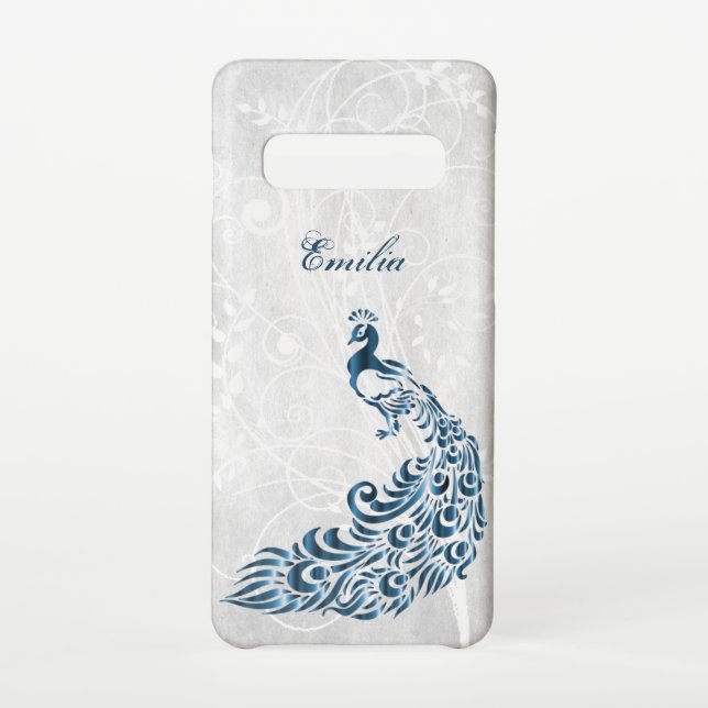 Blue Peacock Personalisiert Samsung Galaxy Case Hülle (Rückseite)