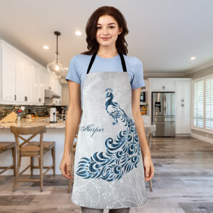 Blue Peacock Personalisierte All-over-Print-Schürz Schürze
