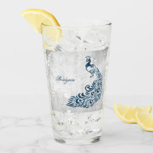 Blue Peacock Personalisierter Glass Cup Glas