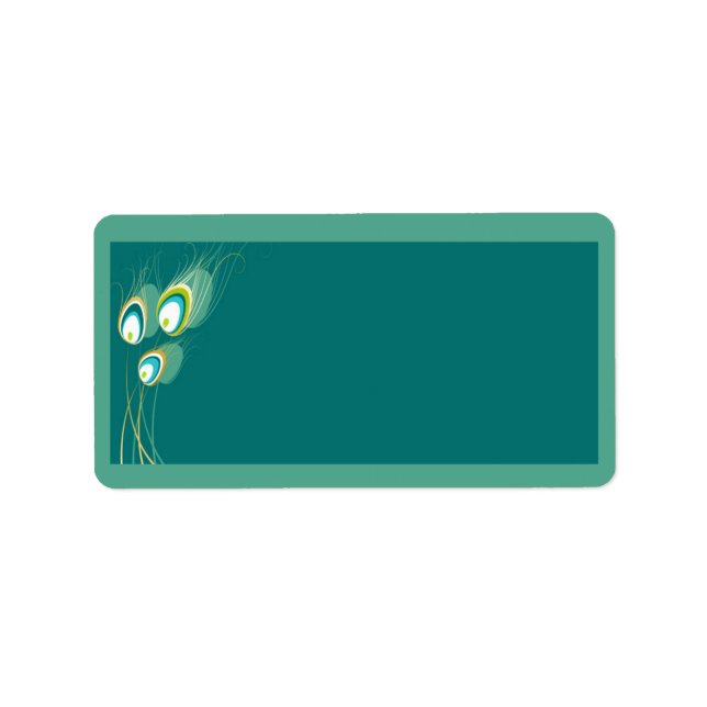 Blue Peacock Wedding Mailadresse Label Adressaufkleber (Vorne)