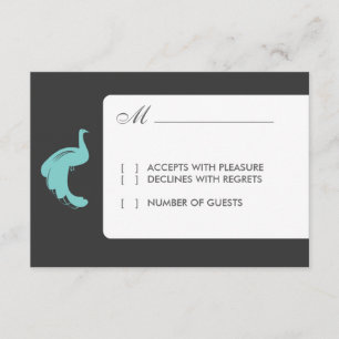 Blue Peacocks RSVP-Karte RSVP Karte