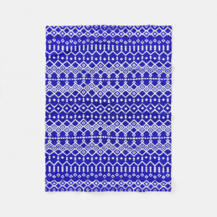 Blue Pearl Legacy: marokkanisches Kulturerbe Textu Fleecedecke