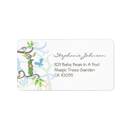 Blue Pee in einem Pod Boy Baby Dusche Adressetiket Adressaufkleber