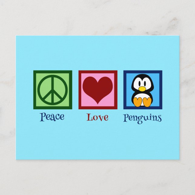 Blue Penguin Postkarte (Vorderseite)