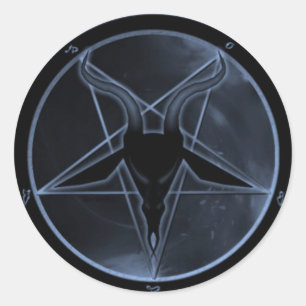 Blue Pentagram Runder Aufkleber