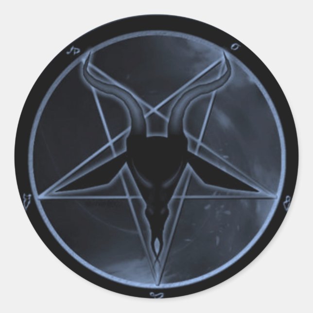 Blue Pentagram Runder Aufkleber (Vorderseite)