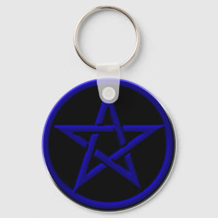 Blue Pentagram Schlüsselanhänger