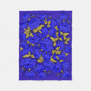 Blue Peonies Fleecedecke