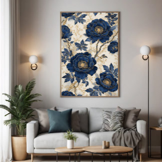 Blue Peonies Leinwanddruck