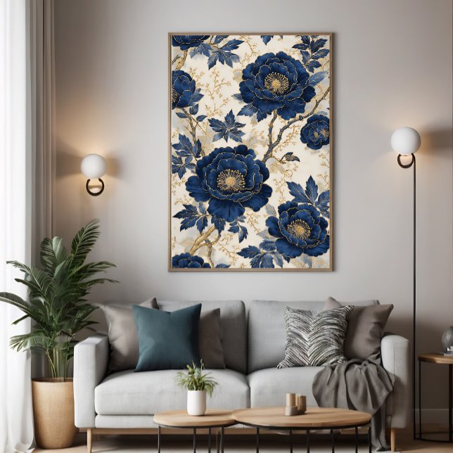 Blue Peonies Leinwanddruck (Von Creator hochgeladen)