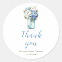 Blue Peonies Mason Jar Brautparty