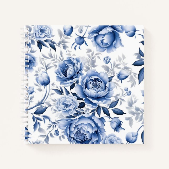 Blue Peonies Notizbuch (Vorderseite)
