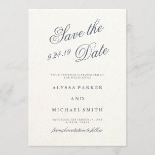 Blue Peonies Wedding Save the Date
