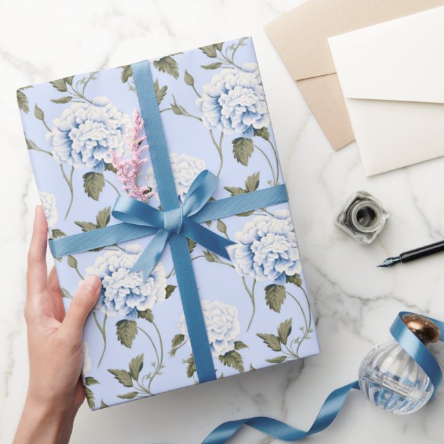 Blue Peony Dream Geschenkpapier (Schenken)