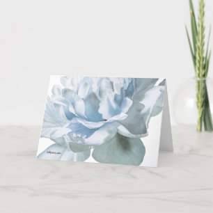 Blue Peony Fine Art Watercolor Grußkarte Karte