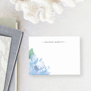 Blue Peony   PERSONALISIERT Post-it Klebezettel
