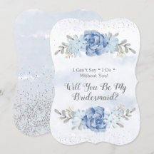 Blue Peony werden Sie meine Bridesmaid-Einladungen
