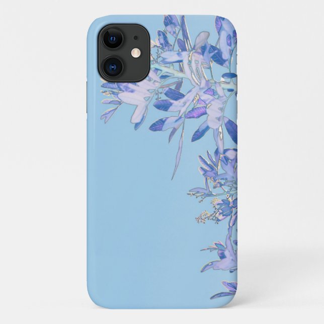 Blue Pepper Tree Feuille iPhone 11 Coque (Dos)