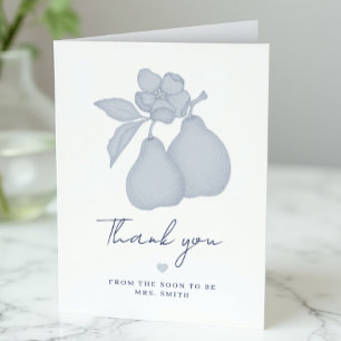 Blue Perfect Pear Brautparty Danke Karte