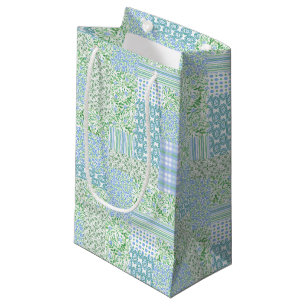 Blue Periwinkle Blume Vintage Imitate Patchwork Kleine Geschenktüte