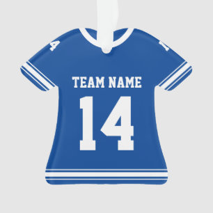 Blue Personalisiert Football Jersey Foto Ornament