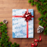 Blue Personalisiert Frohe Weihnachtsschrift Bloral Geschenkpapier<br><div class="desc">Weihnachts-Geschenkpapier mit eigenem aquamarinen winterblauen modernen "Frohe Weihnachten"-Skript auf hellblauen Aquarellfarben floralen Hintergrund.</div>