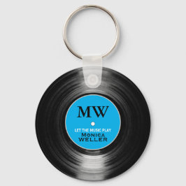 Blue Personalisiert Music Vinyl Record Schlüsselan Schlüsselanhänger