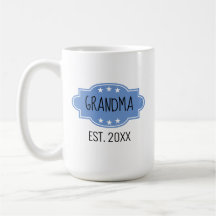 Blue Personalisiert Oma Est 20XX Foto-Tasse hinzuf