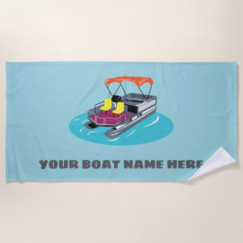 Blue Personalisiert Pontoon Boat Beach Handtuch