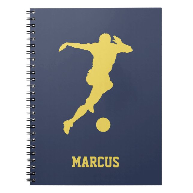 Blue Personalisiert Soccer Notizblock (Vorderseite)