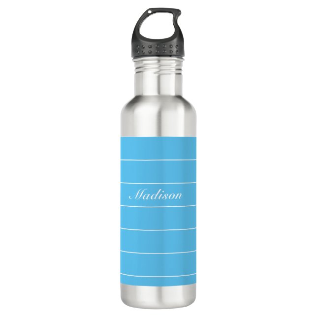 Blue Personalisiert Stainless Steel Water Bottle Edelstahlflasche (Vorderseite)